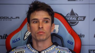 Le Mans (France), 12/05/2023.- Spanish rider Alex Marquez of Gresini Racing MotoGP team looks on during the second Free Practice session (FP2) of the French MotoGP Motorcycling Grand Prix race in Le Mans, France, 12 May 2023. (Motociclismo, Ciclismo, Francia) EFE/EPA/YOAN VALAT
