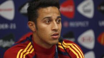 Thiago, en rueda de prensa.