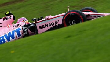 SAO PAULO, BRAZIL - NOVEMBER 11: Esteban Ocon of France driving the (31) Sahara Force India F1 Team VJM10 on track during final practice for the Formula One Grand Prix of Brazil at Autodromo Jose Carlos Pace on November 11, 2017 in Sao Paulo, Brazil.  (Photo by Mark Thompson/Getty Images)