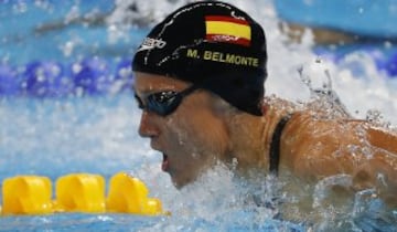 Mireia Belmonte durante la prueba de los 400 metros combinados en la que ha conseguido la medalla de bronce 