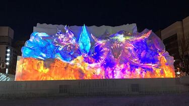 Japón: Imponente escultura de nieve de Final Fantasy