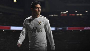 James Rodr&iacute;guez, en el Atl&eacute;tico-Real Madrid.