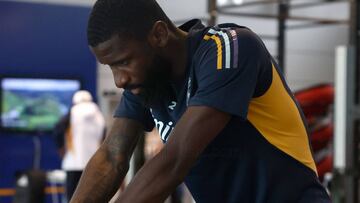 Rüdiger trabajó en su vuelta a Valdebebas en el gimnasio.