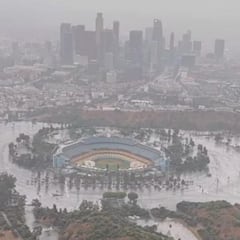 Images of flooded Dodgers Stadium stun LA fans
