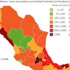 Mapa y casos de coronavirus en México por estados hoy 3 de mayo