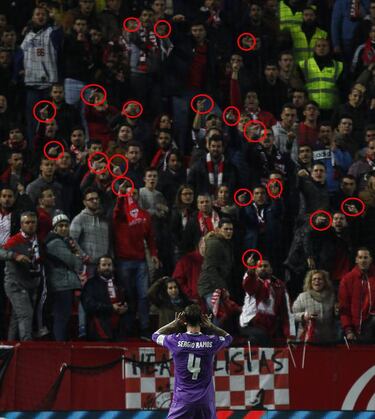 Los gestos de la grada que provocaron a Sergio Ramos