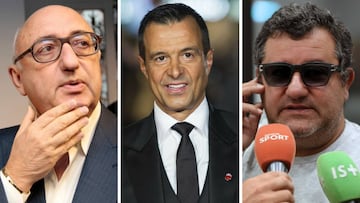 Jonathan Barnett, Jorge Mendes y Mino Raiola.