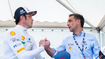 2024 FIA World Rally Championship
Round 08, Rally Latvia
18 - 21 July 2024
Cyril Abiteboul, Thierry Neuville
Photographer: Austral
Worldwide copyright: Hyundai Motorsport GmbH