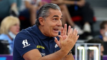 Basketball - EuroBasket Championship - Group A - Georgia v Spain - Tbilisi Arena, Tbilisi, Georgia - September 3, 2022 Spain coach Sergio Scariolo reacts REUTERS/Irakli Gedenidze