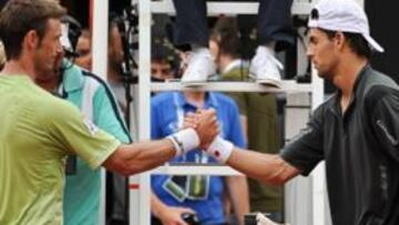 <b>DEBUT Y DESPEDIDA. </b>Ferrero, campeón en 2001 en Roma, debutó y se despidió ante Santiago Giraldo.