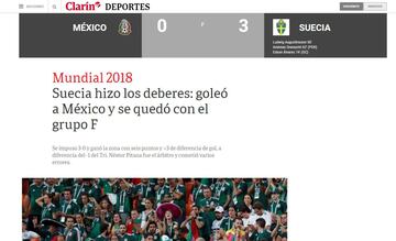 México 0-3 Suecia: así reportaron medios internacionales