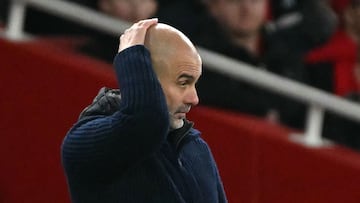 Pep Guardiola durante el encuentro.