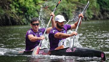 Bouzán y Martín, los más rápidos en la contrarreloj del K 2 del Sella