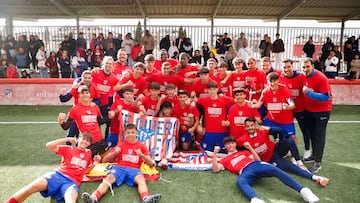 El Cadete A del Atlético, campeón de Liga tras golear al Madrid