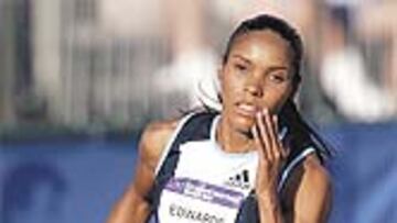 <b>OTRA BAJA. </b>Torri Edwards en los 200 metros de los Trials estadounidenses.