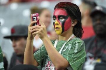 Un joven fan del Último Guerrero veía vídeos de su ídolo en YouTube y así se ahorraba ver la dolorosa derrota de los Cardinals ante los Rams. Para que después la gente se queje de las nuevas tecnologías.