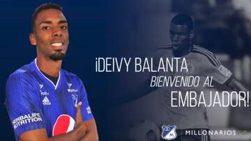 Deivy Balanta, defensor de Millonarios. 