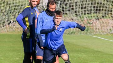 Salvi en el entrenamiento del C&aacute;diz. 
 