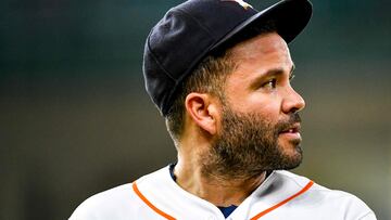 HOUSTON, TEXAS - AUGUST 23: Jose Altuve #27 of the Houston Astros walks back to the dugout after batting in the second inning against the Boston Red Sox at Minute Maid Park on August 23, 2023 in Houston, Texas. Logan Riely/Getty Images/AFP (Photo by Logan Riely / GETTY IMAGES NORTH AMERICA / Getty Images via AFP)