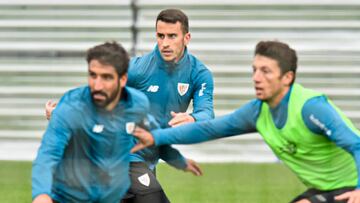 Berenguer, durante un entrenamiento con el Athletic.