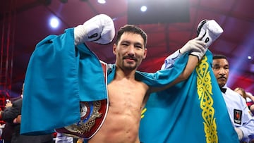 Janibek Alimkhanuly es el campeón de peso medio de la FIB y de la OMB, pero quiere convertirse en el campeón de la siguiente categoría a costa de Canelo Álvarez.