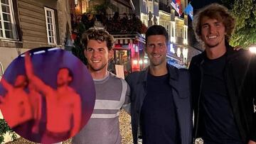 El desfase de Djokovic, Zverev y Thiem en un cabaret de Belgrado