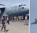 Terror en Kabul: personas sujetadas al fuselaje de un avión en pleno despegue