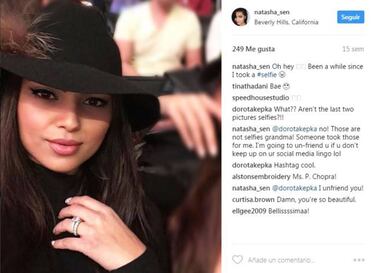 Natasha Fizdale presume anillo y nada con tiburones