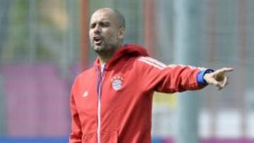 Guardiola en un entrenamiento con el Bayern de Múnich.