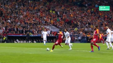 La desatención gravísima de Marcelo en la falta que casi marca el Galatasaray