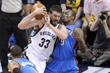 Marc Gasol y Serge Ibaka se encontraron la pasada temporada en playoffs.