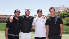 LAS VEGAS, NEVADA - JUNE 01: (L-R) Aaron Rodgers, Josh Allen, Patrick Mahomes and Tom Brady pose for a photo prior to Capital One's The Match VI - Brady & Rodgers v Allen & Mahomes at Wynn Golf Club on June 01, 2022 in Las Vegas, Nevada. (Photo by Carmen Mandato/Getty Images for The Match)