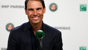 Rafael Nadal, durante la rueda de prensa de este domingo en Roland Garros.