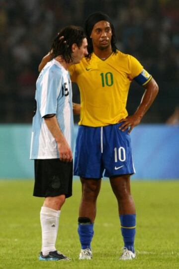 Ronaldinho y Messi juntos