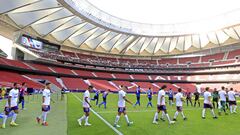 Partido entre el Rayo Majadahonda y Extremadura en el Wanda Metropolitano. 