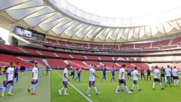 Partido entre el Rayo Majadahonda y Extremadura en el Wanda Metropolitano.