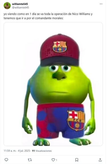 Los memes se ceban con el Barcelona tras la renovación de Nico Williams con el Athletic