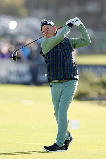 El famoso actor estadounidense está disfrutando del golf en el torneo de Escocia, Alfred Dunhill, disputado en la ciudad costera de St Andrews. 