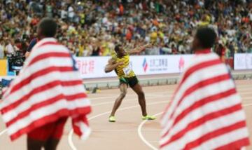 Victoria de Usain Bolt en la final de 100m del Mundial de Atletismo de Pekín 2015.