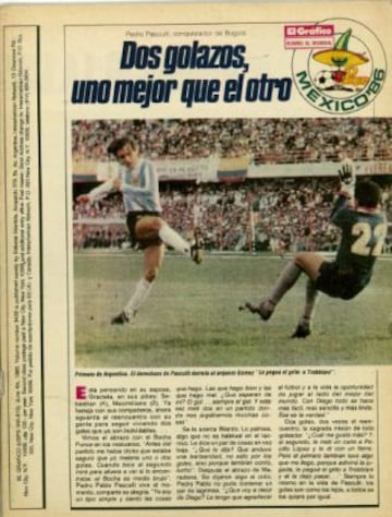 La revista concentró sus informes en el tema futbolístico. Argentina ganó 3-1 con goles de Pasculli y Burruchaga. Por Colombia, descontó Prince. El juego de Maradona con la naranja no fue mencionado.