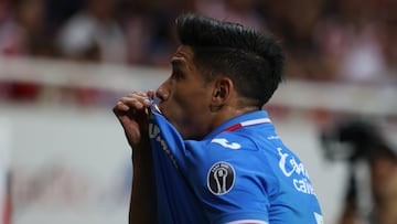 Uriel Antuna celebrates his goal 0-1 of Cruz Azul during the game Guadalajara vs Cruz Azul, corresponding to Round 16 of the Torneo Clausura 2023 of the Liga BBVA MX, at Akron Stadium, on April 22, 2023.
<br><br>
Uriel Antuna celebra su gol 0-1 de Cruz Azul durante el partido Guadalajara vs Cruz Azul, Correspondiente a la Jornada 16 del Torneo Clausura 2023 de la Liga BBVA MX, en el Estadio Akron, el 22 de Abril de 2023.