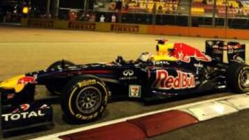 <b>EL REY DE LA NOCHE. </b>El rendimiento de Vettel con su Red Bull volvió a ser impresionante, también en las especialísimas condiciones del circuito de Marina Bay.