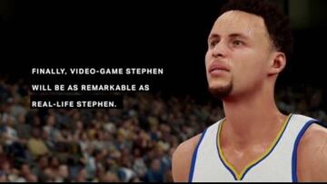 Stephen Curry en el NBA 2K16.