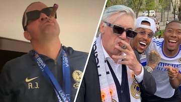 André Jardine festejó el tricampeonato a lo Carlo Ancelotti