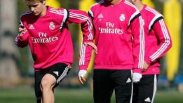 Odegaard, en un entrenamiento del Real Madrid.