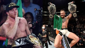 El boxeador mexicano Saúl Canelo Álvarez y el peleador de UFC Conor McGregor.