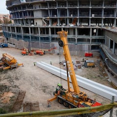 Los pilares del Nou Mestalla llegan a Valencia