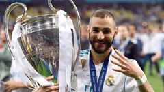 Una de las etapas más gloriosas de la historia del Real Madrid no se entiende sin él. Ganar tres Champions League consecutivas es un hito que podría tardar décadas en volver a suceder. Benzema tuvo un papel protagonista en todas ellas, estando en el once titular en Milán, Lisboa y Kiev. En esta última, contra el Liverpool en Kiev, llegó su gran momento. Marcó un gol de ‘listo’ y jugó un partidazo, siendo clave para que el Madrid se llevase su duodécima orejona. En su palmarés cuenta con un total de 5 Champions.