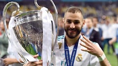 Una de las etapas más gloriosas de la historia del Real Madrid no se entiende sin él. Ganar tres Champions League consecutivas es un hito que podría tardar décadas en volver a suceder. Benzema tuvo un papel protagonista en todas ellas, estando en el once titular en Milán, Lisboa y Kiev. En esta última, contra el Liverpool en Kiev, llegó su gran momento. Marcó un gol de ‘listo’ y jugó un partidazo, siendo clave para que el Madrid se llevase su duodécima orejona. En su palmarés cuenta con un total de 5 Champions.