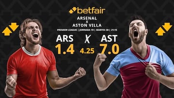 Arsenal vs. Aston Villa: horario, dónde ver, pronósticos y clasificación